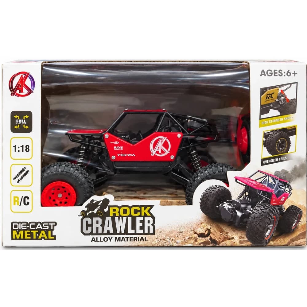 AK Rock Crawler red 1:18 remote control off-road car in retail box