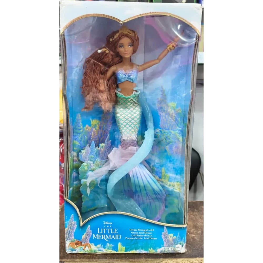 Disney The Little Mermaid Deluxe Mermaid Ariel doll in display box with underwater scene