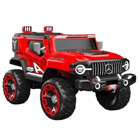 Red G-Wagon kids ride-on with rugged tyres and black detailing