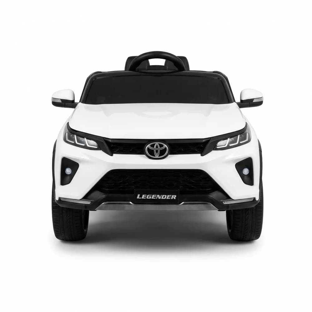 White Toyota Fortuner Legender kids ride-on car front view